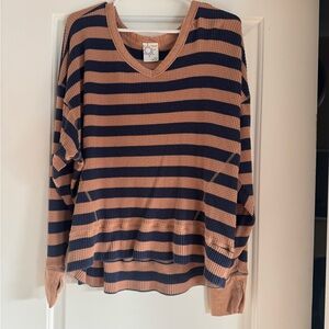 OFFline by Aerie Waffle Striped Long Sleeve